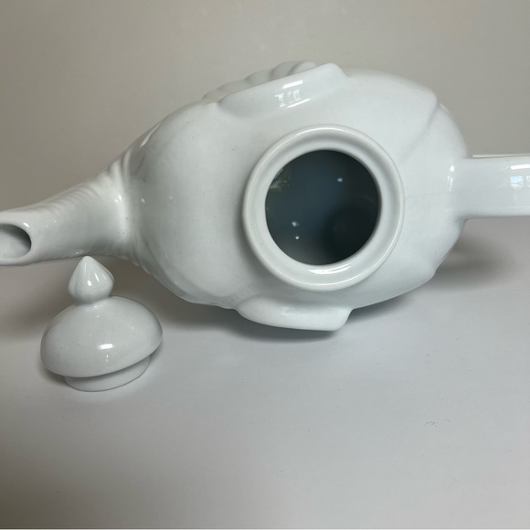 Cordon Bleu White Elephant Ceramic Teapot Microwave Dishwasher Oven Safe EUC - Picture 6 of 8